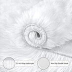 Ciicool 5 x 8 Feet Fluffy Faux Fur Area Rug White Faux Sheepskin Furry Rugs