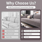 Velvet Couch Cover, Washable Sectional Sofa Cover, Anti Slip Sofa Slipcovers for 3 Cushion Couch Sofa L Shaped Recliner, Furniture Protector Covers for Pets Kids(Dark Grey, Only 1 PCS)