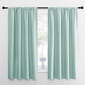 NICETOWN Kitchen Curtains, Short Blackout Curtains & Drapes, Aqua Blue, 34 in x 45 in (W x L), Set of 2, Thermal Insulated Rod Pocket Window Treatment Draperies for Nursery