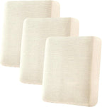 H.VERSAILTEX Super Stretch Individual Seat Cushion Covers Sofa Covers Couch Slipcover Sets Thick Jacquard Textured Twill Fabric (3 Piece Sofa Cushion Covers, Cream)