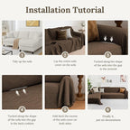 HOMERILLA 2 Piece Sectional Couch Cover for L Shape Sofa Chocolate L
