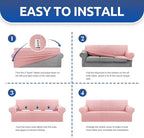 KEKUOU Stretch Chair Sofa Slipcover, Single Couch Cover,Dusty Pink