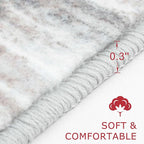 KOZYFLY Modern Abstract Kitchen Runner Rug, 2.6x12 Washable Rug Runner Non-Slip Soft Striped Hallway Runner Rugs, Beige Print Carpet Runner for Entryway Bathroom Laundry Room Foyer