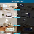 100% Blackout Curtains for Bedroom, Portable DIY Window Blinds, No Drill Window Shades & Blackout Blinds with Stickers & Tabs for Travel, Dorm Room, Media Room (Starry Sky, 118" x 57")