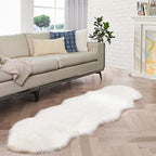 ORINOVA White Faux Sheepskin Shag Fur Runner Rugs for Living Room Bedroom Fluffy Washable Furry Area Rug 2x6 Nursery Rug Teen Room Décor
