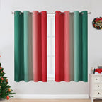Estelar Textiler Red and Green Ombre Blackout Curtains 52Wx45L 2 Panels