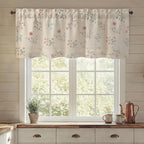 Kitchen Valances for Windows, Country Farmhouse Cottage Rustic Vintage Floral Linen Light Filtering Bedroom Living Room Patterned Printed Western Rod Pocket(1 Panel,52 x 18 Inch)