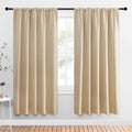 NICETOWN Room Darkening Curtains for Bedroom - Triple Weave Home Decoration Thermal Insulated Solid Drapes for Kitchen (Biscotti Beige, Set of 2 Panels, 52 x 72 Inch)