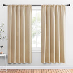 NICETOWN Room Darkening Curtains for Bedroom - Triple Weave Home Decoration Thermal Insulated Solid Drapes for Kitchen (Biscotti Beige, Set of 2 Panels, 52 x 72 Inch)