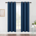 NICETOWN Bedroom Blackout Draperies Panels, 2 Panels, 42 x 72 Inch, Moroccan Blue, Three Pass Microfiber Noise Reducing Thermal Insulated Solid Ring Top Window Curtains