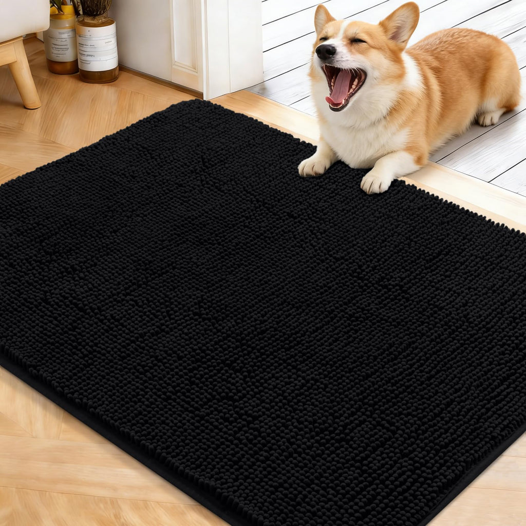 OLANLY Dog Door Mat for Muddy Paws 40x32, Super Absorbent Chenille Mud Mat
