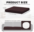 8Pcs Outdoor Cushion Covers, Patio Cushion Covers,Stretch Elastic Slipcovers, Replacement Washable & Reusable Furniture Protector for Patio Couch,Thick Jacquard Fabric(Coffee, Cover Only)