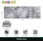 HEBE Hallway Runner Rug 2'x6' Washable Vintage Distressed Area Rugs Non Slip Laundry Rug Runner Boho Floor Carpet Runners for Hallways Entryway Laundry Room Kitchen Bathroom