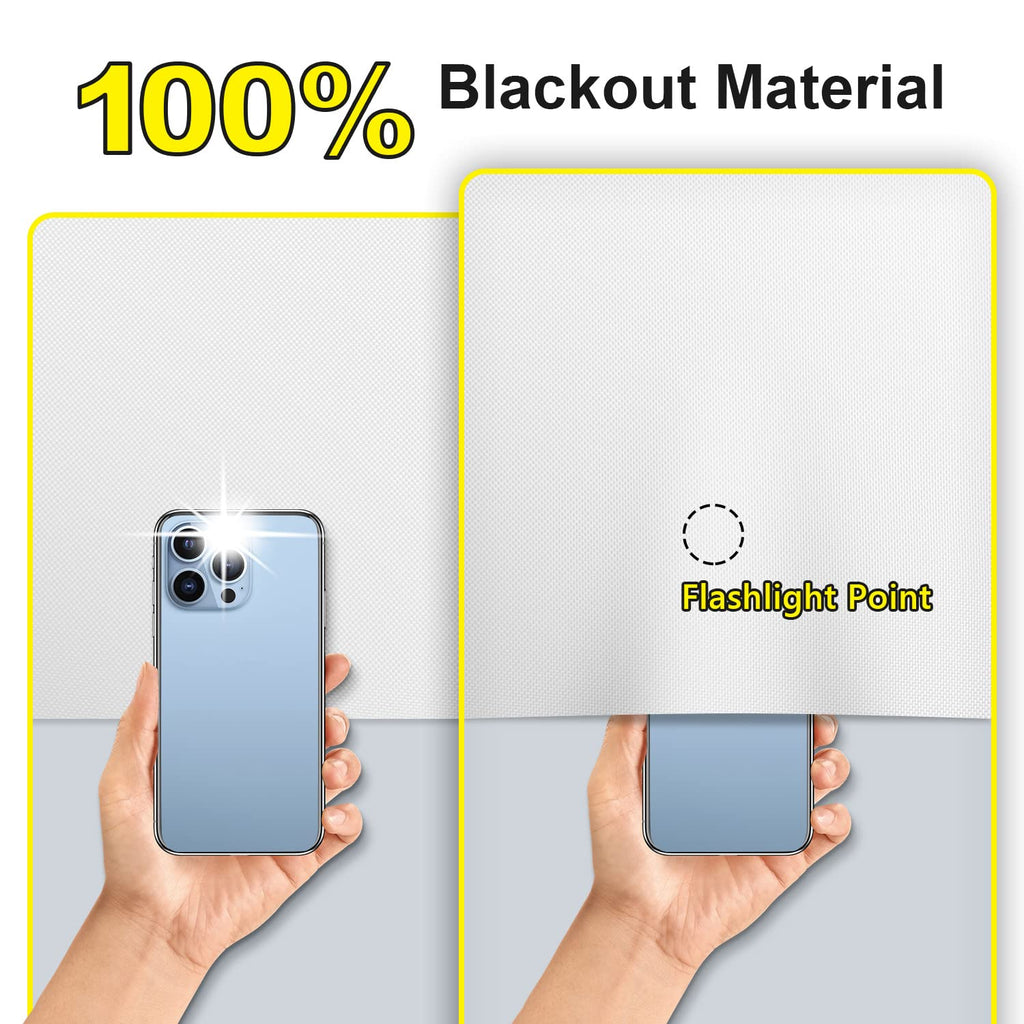 FADOTY 100% Blackout Curtains, 57"x 118" Portable Black Out Window Cover