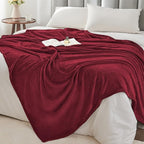BEDELITE Fleece Blanket Burgundy Throw Blankets for Couch & Bed, Luxury Plush Cozy Fuzzy Blanket 50x60 inches, Super Soft Warm Lightweight Throw Blanket for Travel Camping