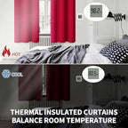 BGment Room Darkening Curtains 72 Inches Long - Grommet Thermal Insulated Drapes Window Treatment Curtains for Bedroom, 2 Panels, 52 x 72 Inch, Red