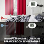 BGment Short Curtains for Small Window 45 Inch Long - Red 2 Panels
