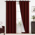 Yakamok 100% Blackout Curtains 52x96 inch Burgundy Red Window Drape-Bedroom