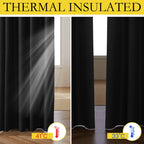NICETOWN Vintage Open Linen Weave Flax Thermal Curtains, 100% Blackout Curtains 60 inches Long for Dining Room, Soundproof Window Treatment Drapes for Cupboard, Black, 34" Wide Per Panel, Set of 2