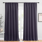 NICETOWN Blackout Curtains for Living Curtains, Greyish Purple, 2 Panels, 52 by 95, Room Darkening Window Curtain Panels, Easy-Care Solid Thermal Insulated Draperies/Drapes for Daughter Room