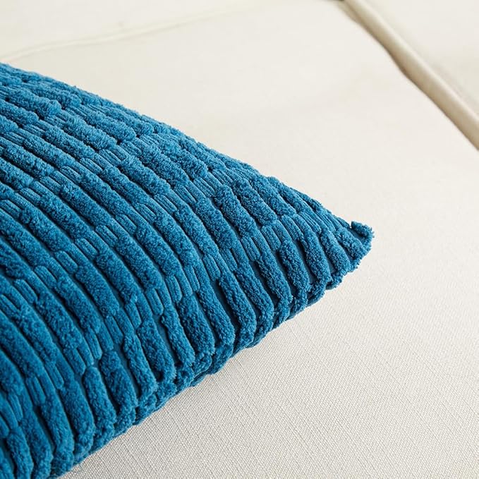 Fancy Homi 4 Packs Decorative Throw Pillow Covers for Living Room Couch Bed, Modern Farmhouse Boho Home Décor Accent Cushion Case, 22" x 22", Teal
