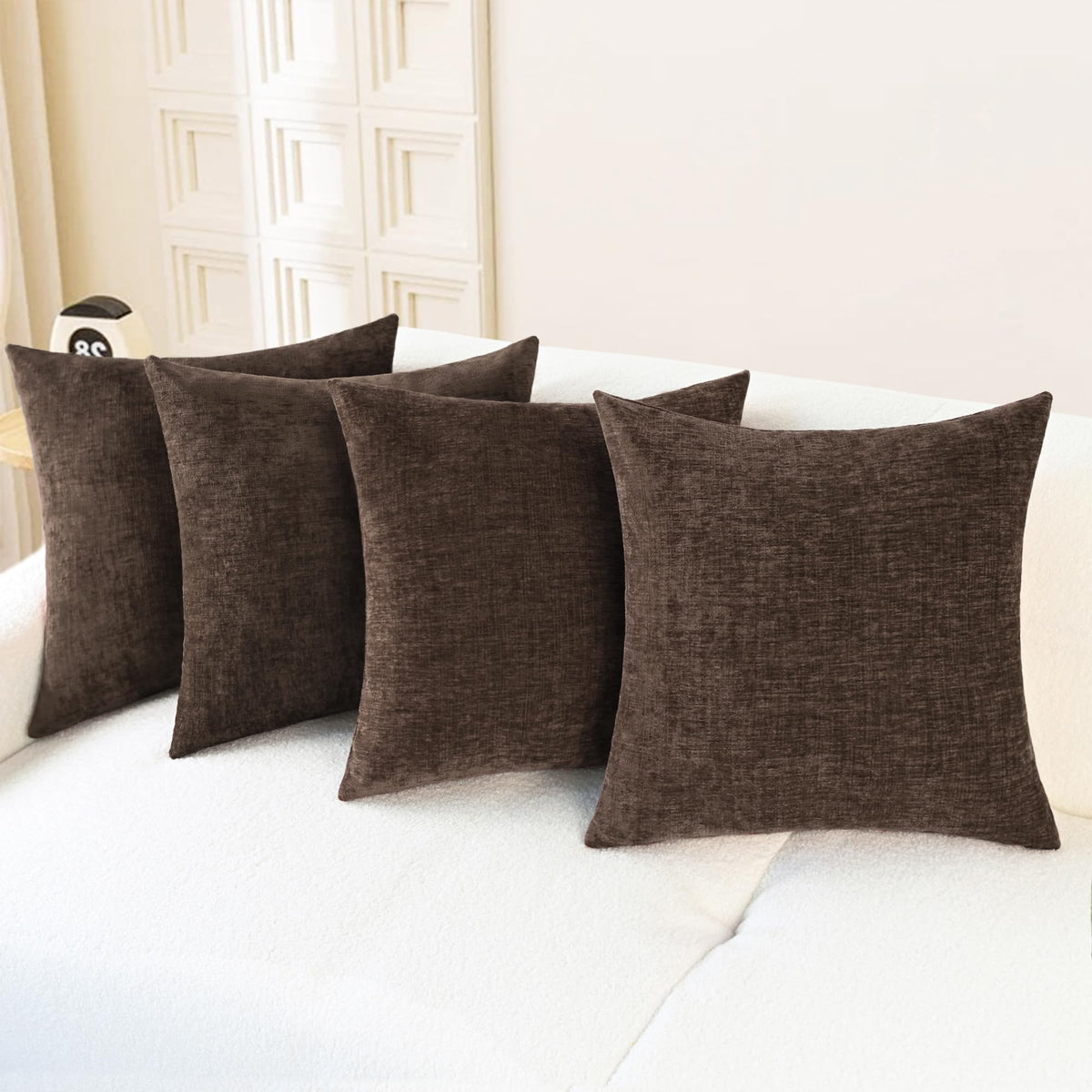 CaliTime Decorative Couch Throw Pillow Covers 18 X 18 Inches Baby Blue