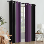 SimpleHome Ombre Room Darkening Curtains 84 inches Length for Bedroom,Grommet Gradient Light Blocking Purple and Black Window Curtains for Living Room,2 Panels, 52x84 inches
