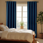 CUCRAF Navy Blue Blackout Curtains 84 inch Length 2 Panels Set, Rod Pocket Room Darkening Drapes for Bedroom Living Room, Insulated Thermal Light Blocking Window Curtain (W52 x L84 Inch)