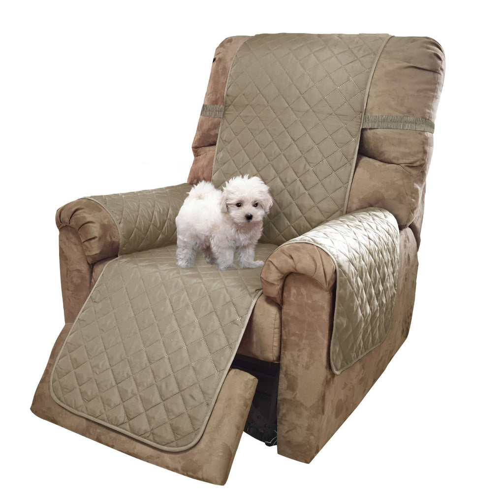 U-NICE HOME Reversible Recliner Chair Covers, Khaki/Light Grey