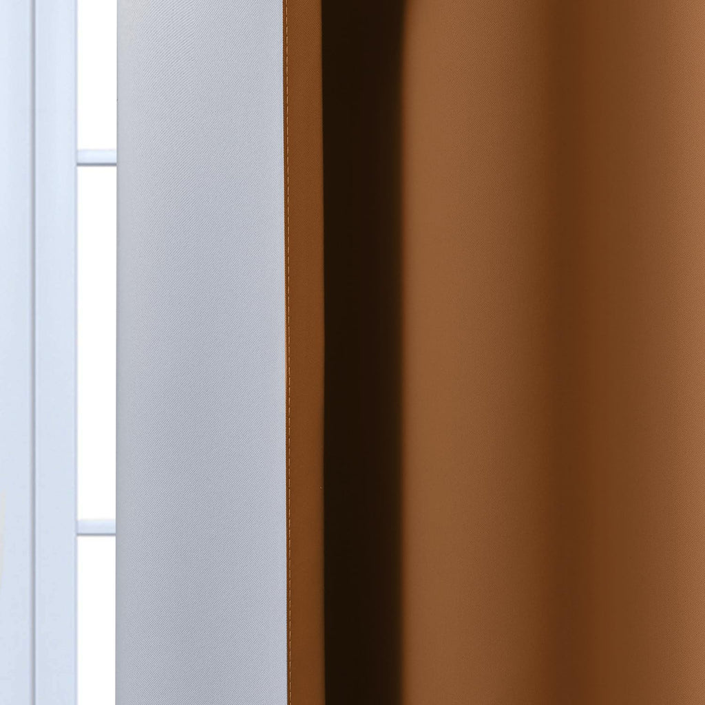 Yakamok Ombre Curtains Burnt Orange and Greyish White for Bedroom,52Wx84L
