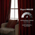 MIULEE Velvet Curtains 66 Inch Wide - Extra Wide Luxury Room Darkening Curtains for Sliding Door Bedroom Living Room Thermal Insulated Drapes Back Tab, Fall Burnt Orange, W 66 x L 96 inch 2 Panels