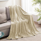 BEDELITE Fleece Blanket Linen Throw Blankets for Couch & Bed, Luxury Plush Cozy Fuzzy Blanket 50" x 60", Super Soft Warm Lightweight Throw Blanket for Travel Camping