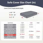 Yoovat Couch Cushion Covers for Sofa Couch Covers Wear-Resistant Universal Sofa Cover Washable Stretch for Sectional Slipcovers (Texture-Gray Blue,Chaise Cover)