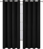LEMOMO Blackout Curtains 52 x 84 inches Long Black Curtains Set of 2 Panels Thermal Insulated Room Darkening Curtains for Bedroom