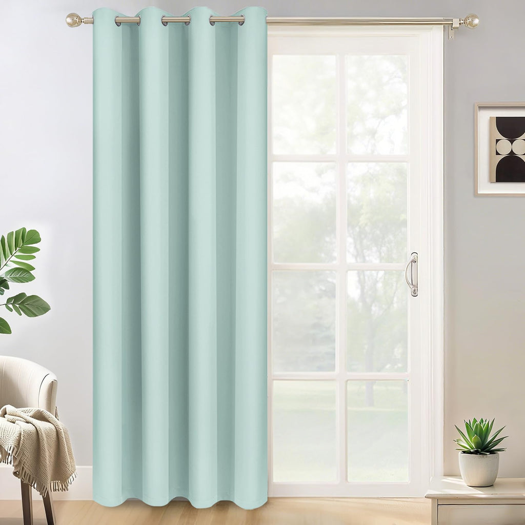 Yakamok Aqua Room Darkening Curtains 84 inch Sliding Door Drapes