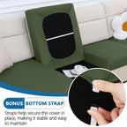 hyha Milk Silk Couch Cushion Covers, Sofa Covers for 3 Cushion Couch