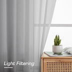 OWENIE Sheer Curtains 63 inch Length for Bedroom Living Room 2 Panels Set, Rod Pocket Top Fimly Sheer Vertical Curtains & Drapes, Soft Light Weight Airy Sheer Curtians for Basement Bathroom, 42"x63"