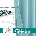 BGment Baby Blue Blackout Curtains for Bedroom 63 Inch Long - 2 Panels