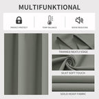 Joydeco Blackout Curtains 90 Inch Length 2 Panels Set, Thermal Insulated Long Curtains& Drapes 2 Burg, Room Darkening Grommet Drapes for Bedroom Living Room Window (Sage Green, W52 x L90 Inch)