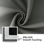 SimpleHome 100% Blackout Ombre Room Darkening Curtains for Living Room, Light Blocking Grey to Greyish White Thermal Insulated Grommet Window Drapes for Bedroom, 2 Panels, 52x90 inches Length