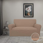 Easy-Going 100% Waterproof Oversized Loveseat Couch Cover, Dual Waterproof Sofa Cover, Stretch Jacquard Sofa Slipcover, Leakproof Furniture Protector for Kids, Pets, Dog and Cat, Camel