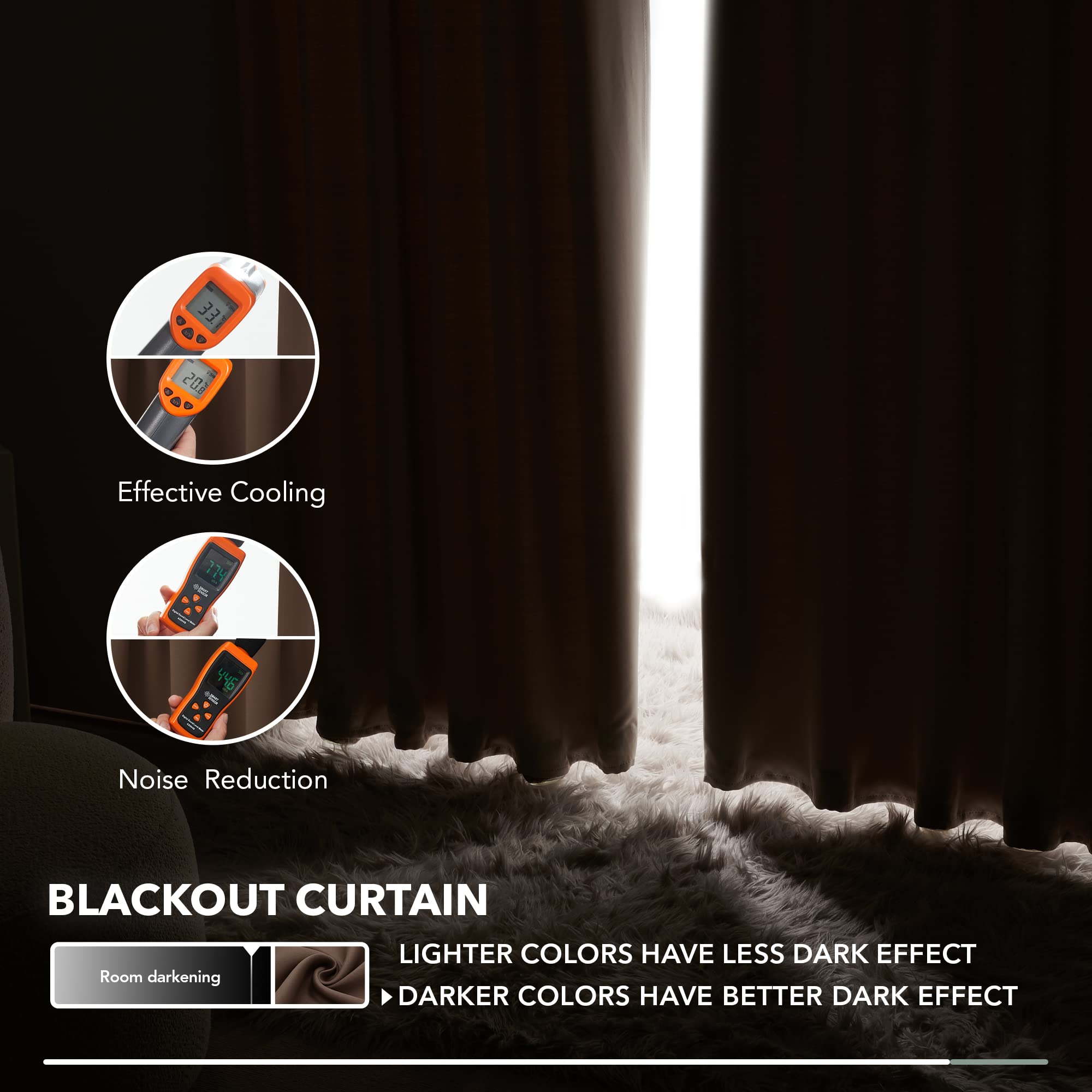Deconovo Blackout Curtains for Bedroom, Living Room Curtains 84 Inches Long