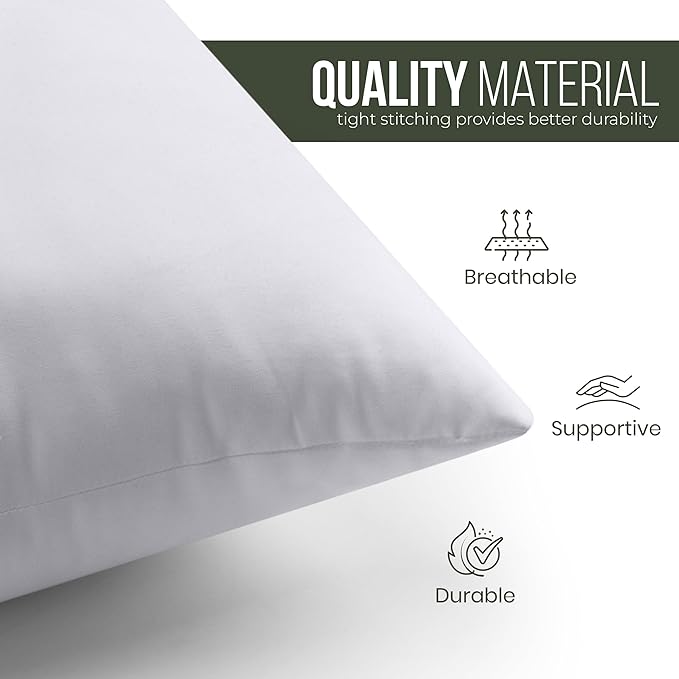 Utopia Bedding Throw Pillows, 18x18 Pillow Inserts, Pack of 1, White