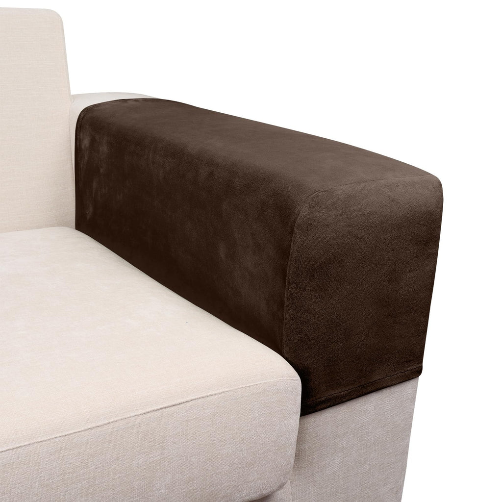 Taque Couch Arm Covers 2 Pcs Sofa Armrest Covers Stretch Couch,Armrest Cover for Chairs Scratch-Resistant Sofa Arm Cover Armchair Slipcovers,Coffee