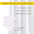 NICETOWN Pure White Curtains 2 Panels 84 inches Long for Bedroom, 50% Light Blocking Grommet Window Treatment for Living Room, W52 x L84