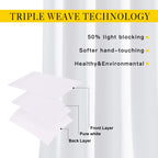 NICETOWN White Room Darkening Curtain Panels - Tripe Weave Thermal Insulated Grommet Room Darkening Window Draperies and Curtains for Bedroom (Set of 2, 46 x 54 inches in White)