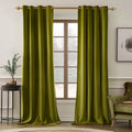 MIULEE Velvet Curtains Light Olive Green 52 x 90 Inch Length Set of 2