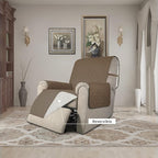 Easy-Going Recliner Chair Slipcover Reversible Sofa Cover Water Resistant Couch Cover Furniture Protector with Elastic Straps for Pets Dog (Recliner 22 inch, Camel/Ivory)