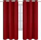 LEMOMO Red Thermal Blackout Curtains/42 x 72 Inch/Set of 2 Panels Room Darkening Curtains for Bedroom