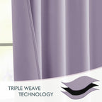 MIULEE Lilac Back Tab Blackout Curtains 52x96 Inch Long 2 Panels Set